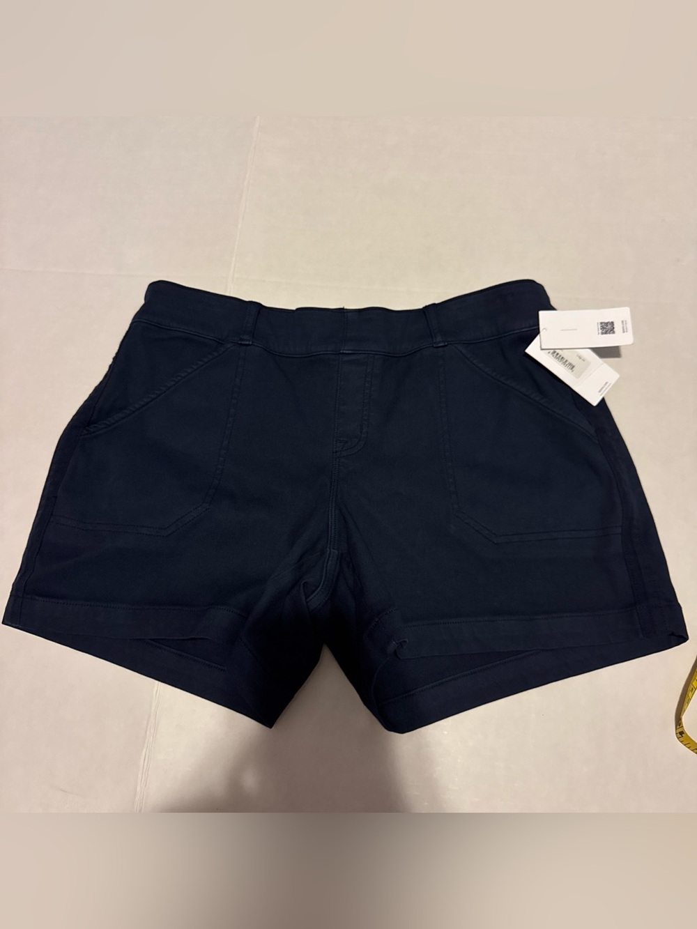 SPANX Stretch Twill 4” Shorts in Indigo Ink Pull On  Short sz L NWT